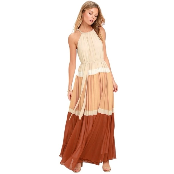 Lulus Dresses & Skirts - Lulu’s Totally Tranquil ColorBlock Maxi Dress Women’s Size Medium